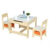 Dining Room Furniture Children's Wooden And Chair Set With Two Storage Bags (One Table &Two desk)