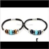 مطرز ، خيوط إسقاط تسليم 2021 الأزياء المجوهرات الطبيعية الحجر الحجر Leahter Bracelet Bohemian Beaded Beaded Simple Deisgn Women CHR