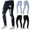 Homens de verão lasperal homens skinny jeans homens rasgados jeans slim fit calças de denim zíper lápis calças calças x0621