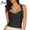 INDRESSME Sexy Women's Elastic Spaghetti Strap Bandage Stretch V-Neck Tight Lady Camis Vest Tank Tops 210401