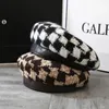 Bérets chapeaux femmes mode sauvage rétro rétro-destrooth noir béret octogonal chapeau d'automne hiver britannique peintre