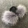 Real Fur Slides 2020 Summer Cute Fluffy Wholesale Bulk Raccoon Slippers Natural Fashion Beach Flats Jamaica Dropshipping Q0523