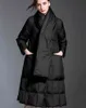 Vrouwelijke winter lange donsjack plus size puffer womens stand-up kraag sjaal mode hoogwaardige koude bescherming jas 211108