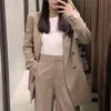 Spring Blazer Women Double Breasted Oversized Suits Jacket Ladies Loose Long Sleeve Mujer Vestido 210430