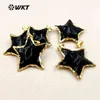 WT-P1323 WKT! Collana a forma di stella alla moda ciondolo in ossidiana nera stile romantico regalo da donna di alta qualità