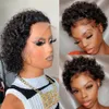 Pixie Cut Peruka Krótkie Kręcone Dostawa Hurtownie Lub Retail Human Hair 13x1 Dla Kobiet Human Włosy Pre Zieszany Bob