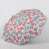 New Design Send You A Flower Folding Umbrella Anti UV Sunshade Three-folding Portable Rain Women Umbrellas