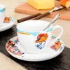 British Afternoon Tea Gold Trim Enkelt teeware European Ins Court Coffee Cup, Dish and Spoon Sets