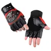 En gros 5 paires/packs PU cuir crâne Punk conduite moto motard gants sans doigts pour hommes femmes gants noirs gants cool H1022