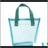 Portatile Transparent Maglia Shopping Bag Sundries Sundries Borse Borse Toys Organizer Storage Stops Wuazl