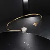 Emmaya Hot Fashion Billiga Hjärtkristall Bangle Guldfärg Högkvalitativ Rhinestone Bangles För Kvinnor Fabrikspris Q0719