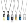 Stainless Steel Perfume Bottle Pendant Men and Women Necklace Laser Cross Titanium Steel Jewelry2143