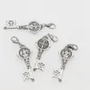 Antik silver katolicism Benedict Medal Cross SmqLivb Key Alloy Loose Beads Clasp European Lobster Trigger Clip på charm C1686 55.3x16.4mm