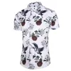 45KG105KG Summer New Harajuku Soft Cool Design Flowers Printed Shirt Short Sleeve Button Down Hawaii Shirts 4XL 5XL 210412