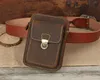 Mężczyźni Prawdziwej Skóry Pakiety Talii Mężczyzna Vintage Crazy Horse Leather Hip Bum Pas Travel Phone Etui Fanny Torba na ramię