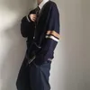 Мужские свитера мужские кардиганские сращенные с длинным рукавом Опрятный основной V-образным вырезом японского стиля ретро вязать перемычки подростки негабаритные уютные кардиганы