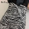 Sexy Mini Rok Dames Onregelmatige Zebra Leopard Print Hoge Taille Pakket Hip Club Casual A-Line Elegant 210506