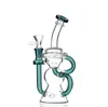 Premium smoking water pipe Heady Big Recycler Glass Bong Hookah 10.5inch height thickness female joint Percolator Dab Rig in stock USA