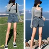 Summer Thin Denim Shorts Female Korean Loose High-Waisted A Line Wide-Leg Holes Short Femme 9404 50 210510