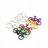 Nieuwigheid fiets sleutelhanger bierfles opener bar tool aluminiumlegering fietssleutelring gemengde kleuren xbjk2108