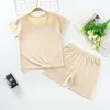 Breathable kids modal pajamas suits children sleepwear sets girls' and boy's summer home wear M3421