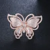 خواتم الفراشة الرائعة الفاخرة AAA Zirconia Copper Copper Jewelry for Women Party Eastern Rose Gold Silver White 211i