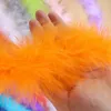 2meter / lot festa decoração diâmetro 6 cm fofo peru penas boa marabou preto pena branca para artesanato tira carnaval traje pluma