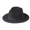 Hattar med bred brätte 2 Stor storlek 100% Ull Herr Filt Trilby Fedora Hatt För Gentleman Top Cloche Panama Sombrero Keps 56-58,storlek 59-61CM
