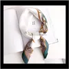 Wraps Hats, Scarves & Gloves Aessories Drop Delivery 2021 Retro Small Women Sunscreen Fashion Art Decoration Carriage Shield Silk Scarf Gc11