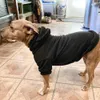 Sublimering Blank Basic Polyester Djurkläder Varm Hund Luvtröja Hundkläder för Små Medium Stora Hundar Fleece Mjuk Vinter Pullover Husdjur Kappa Svart S-9XL A227