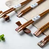 Symphony gestreifte handwerklich geschnitzte Essstäbchen aus Schildpatt, indonesisches Essstäbchen aus Eisenholz, spitzes Geschirr