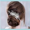 JEADYBLIAASOROSOROSIS Rhinestone Flower Bridal Tiara Pałąkwa kominowe szpilki Pins Wedding Hair Droper 2021 FMF0T