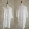 Lace Beach Cover Up Pareo Wear Swim Suit Playa Tunics for Badkläder Kvinnor Klänning # Q722 210420