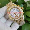 BPF Top Quality Watches 44mm 116688 Full Diamond Bracelet No Chronograph Yellow Gold 2813 Movement Mechanical Automatic Mens Watch Men Wristwatches