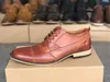 Men's Brand Cap Toe Oxford Dress Designer Shoes Genuine Leather Lace up Business Shoe Top Quality Party Wedding Trainers Big Size 008