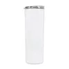 US Stock Sublimation Straight Tumblers 20oz Stainless Steel Mugs clear straw DIY Tall Blank Cups 600ml Vacuum Insulated Coffee Beer Water Bottle