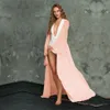 Elegante Self Belted Lange Mouwen Zomer Kimono Jurk Wit Chiffon Tuniek Plus Size Dames Beach Wear Swim Suit Cover Up A802 210420