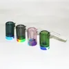 New 14mm Male hookah Glass Ash Catcher with colors silicone container straight silicon bong water bong oil rig for smoking pipes