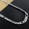 Fashion Sterling Unisex 3 1Chain Chain Necklac Link Italy Xmas Fine Top Quality 925 Silver 8mm 18inch Necklace For Men Women N01826651901