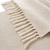 Kilected Modern Simple Table Runner Beige Handgjorda Tassel Bomull Linne Cloth Hushållslöpare Dekoration 210709