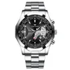 WatchSc-New Colorfle Simple Watch Sports Style Watches (pulsera de acero plateado y negro)