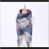 Wraps Hats, & Gloves Aessories Drop Delivery 2021 Winter Fashion Plaid Tassel Shawl For Women And Men Warm Scarf Designer Scarves X9Urv