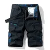 Sommar Mäns Shorts Camouflage Tactical Cargo Big Pocket Loose Working Beach Male Bermudas 38 210603