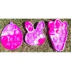 Easter Push pers Bubble Tie Dye Silicone Toys Mini Children's Key Chain Cartoon Egg Bunny Carrot Chicken Decompression Pandents Game Gifts SM4RP8323594