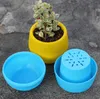 Mini runda plast succulent växt blomma kruka trädgård hem kontor skrivbord dekor micro landskap planter obrännbar blomkruka sn5331