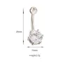 Acier inoxydable 316L barres de cristal or ventre anneau Piercing bijoux cubique Zircon cloche bouton anneaux