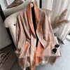 Foulards hiver écharpe femmes Floral Pashmina châles et enveloppes cachemire épais chaud femme couverture 2022 double châle Hijab mode Poncho