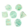 Natural Green Fluorite Loose Gemstones Engrave Dungeons And Dragons Game-Number-Dice Customized Stone Role Play Game Polyhedron Crystal Dice Set Ornament