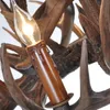 Ljuskronor retro brun vit harts antler ljuskrona belysning 4/6/9 armar e14 lyxig vintage för hus armaturer