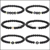 Armreif Schmuck 26 Buchstaben Namensarmband für Frauen Männer Paar Liebe Freundschaft Glück DIY 6mm Glasperlen Armbänder Drop Lieferung 2021 Oiw